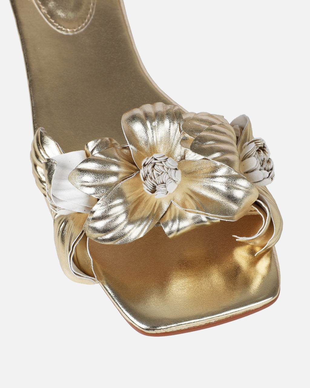 Miray Gold Flower Flat Slides