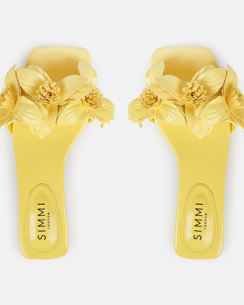 Miray Yellow Flower Flat Slides