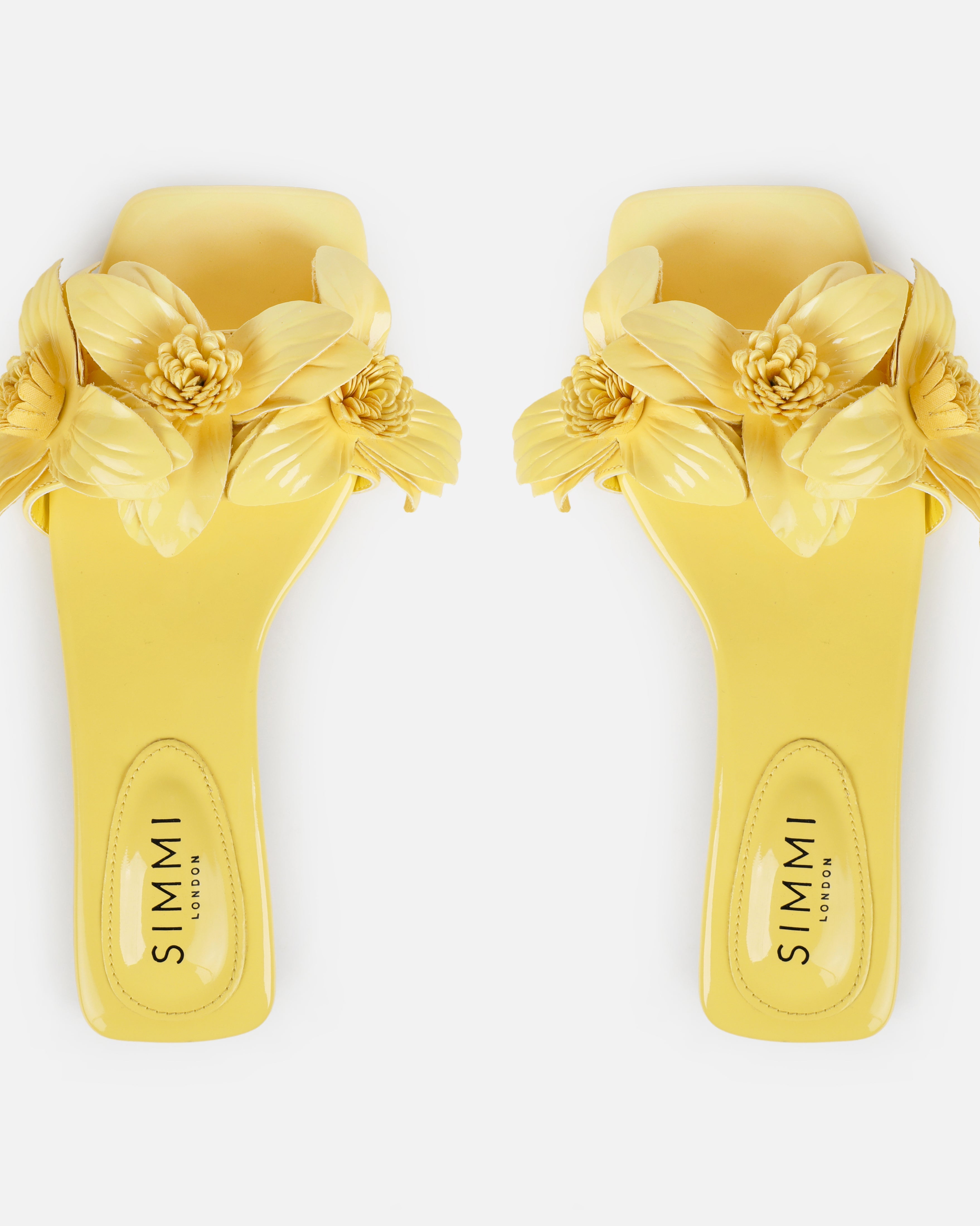 Miray Yellow Flower Flat Slides