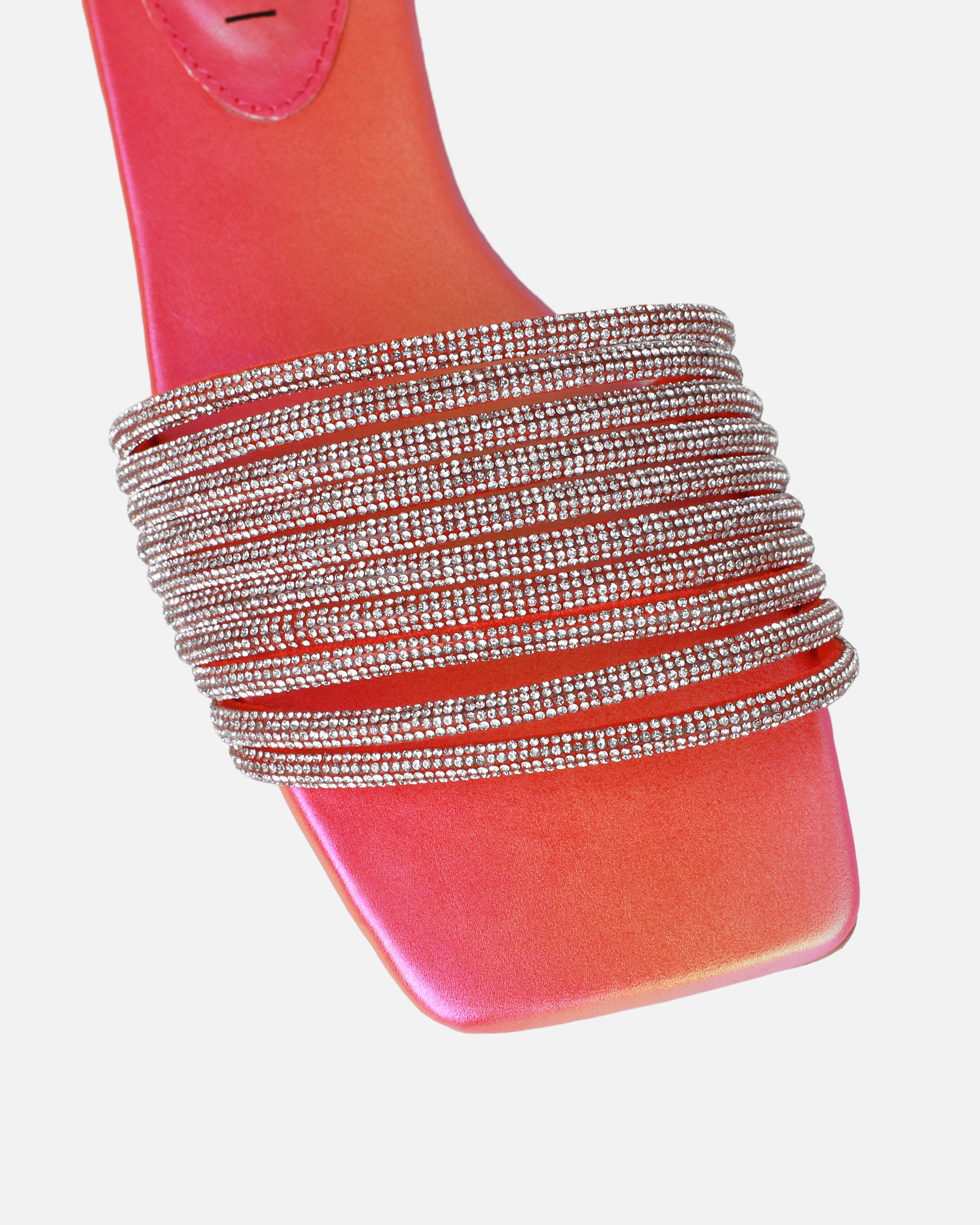 Bethan Orange Ombre Diamante Flat Sandals