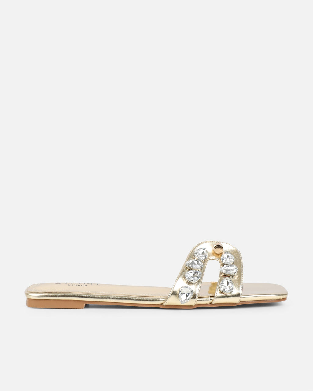 Billie Gold Metallic Diamante Slider Sandals