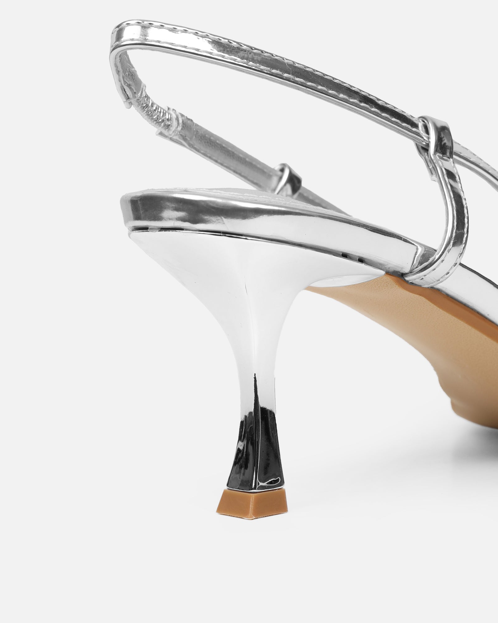 Sloanne Clear Silver Low Heel Court Shoes