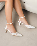 Amalfi White Lace Kitten Heels