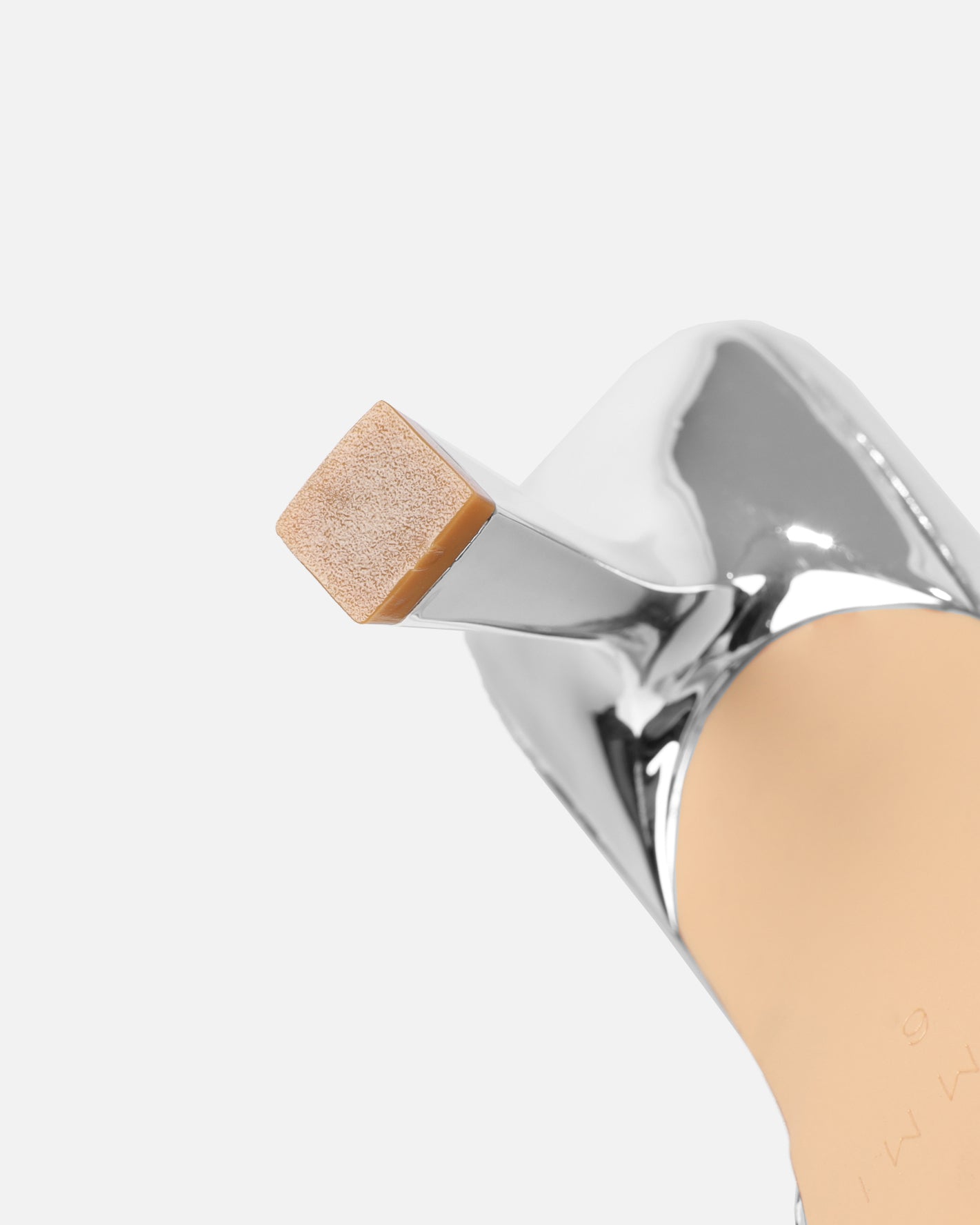 Ankana Silver Mirror Buckle Detail Mule Court Shoes