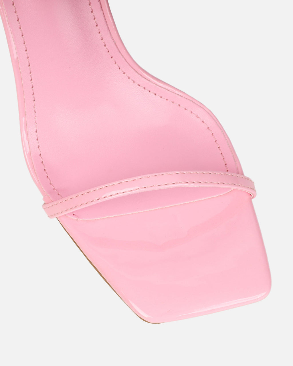 Apple Baby Pink Patent Flared Heeled Sandals
