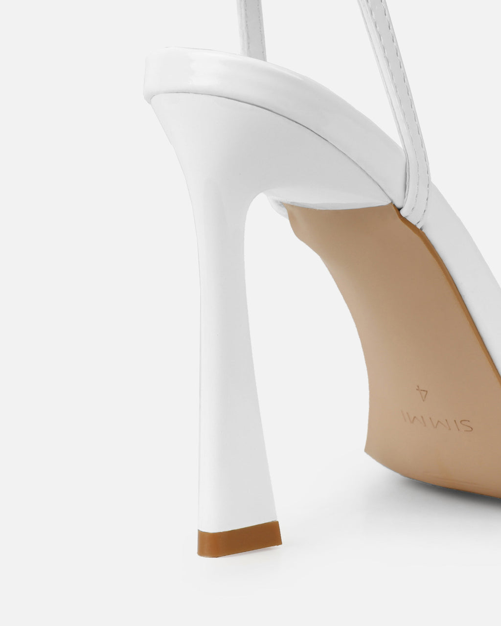 Apple White Patent Flared Heeled Sandals