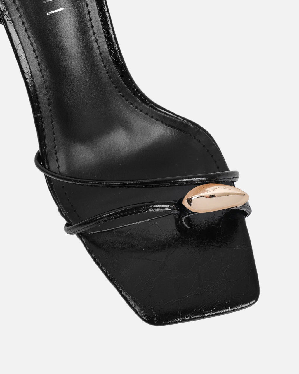 Anesca Black Shine Heeled Sandals