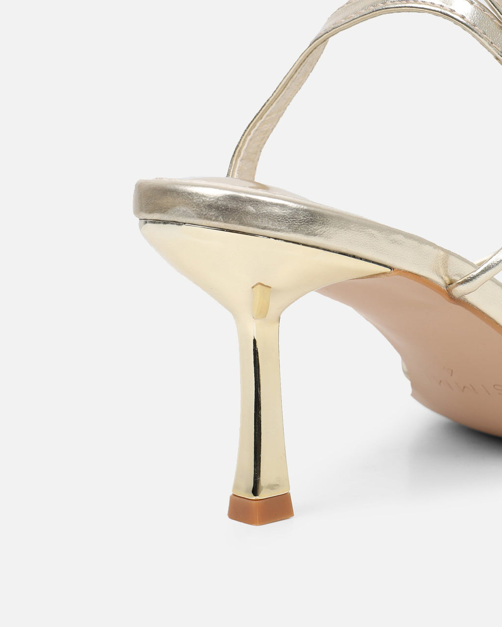 Aixa Gold Metallic Strappy Knot Heeled Sandals