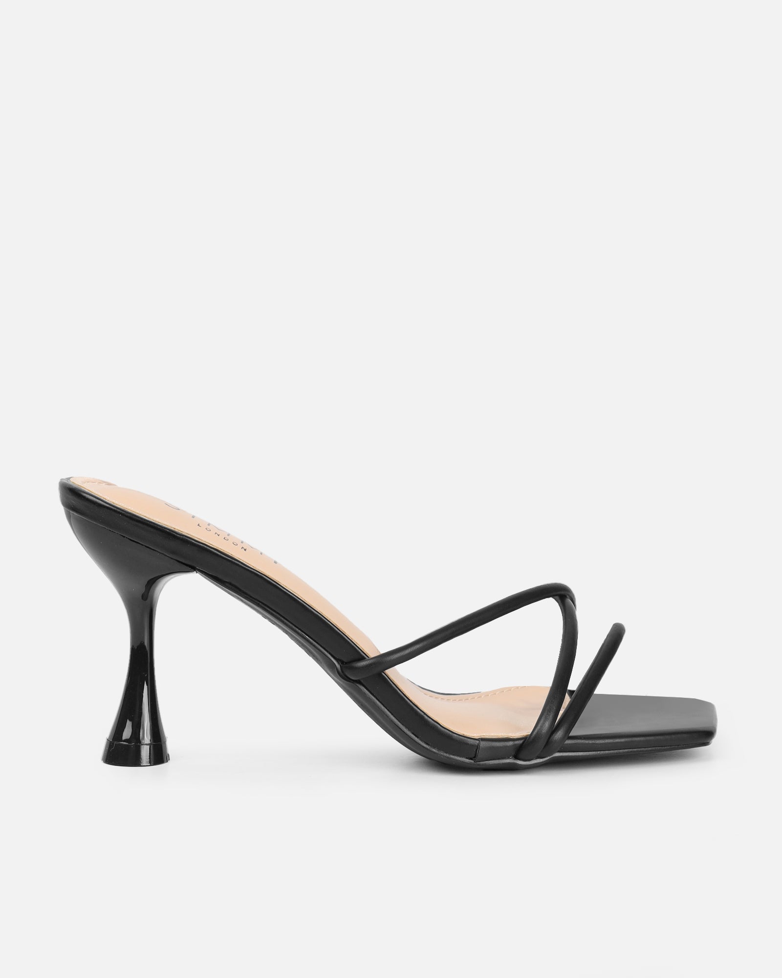 Aubrianna Black Mid Heeled Sandals