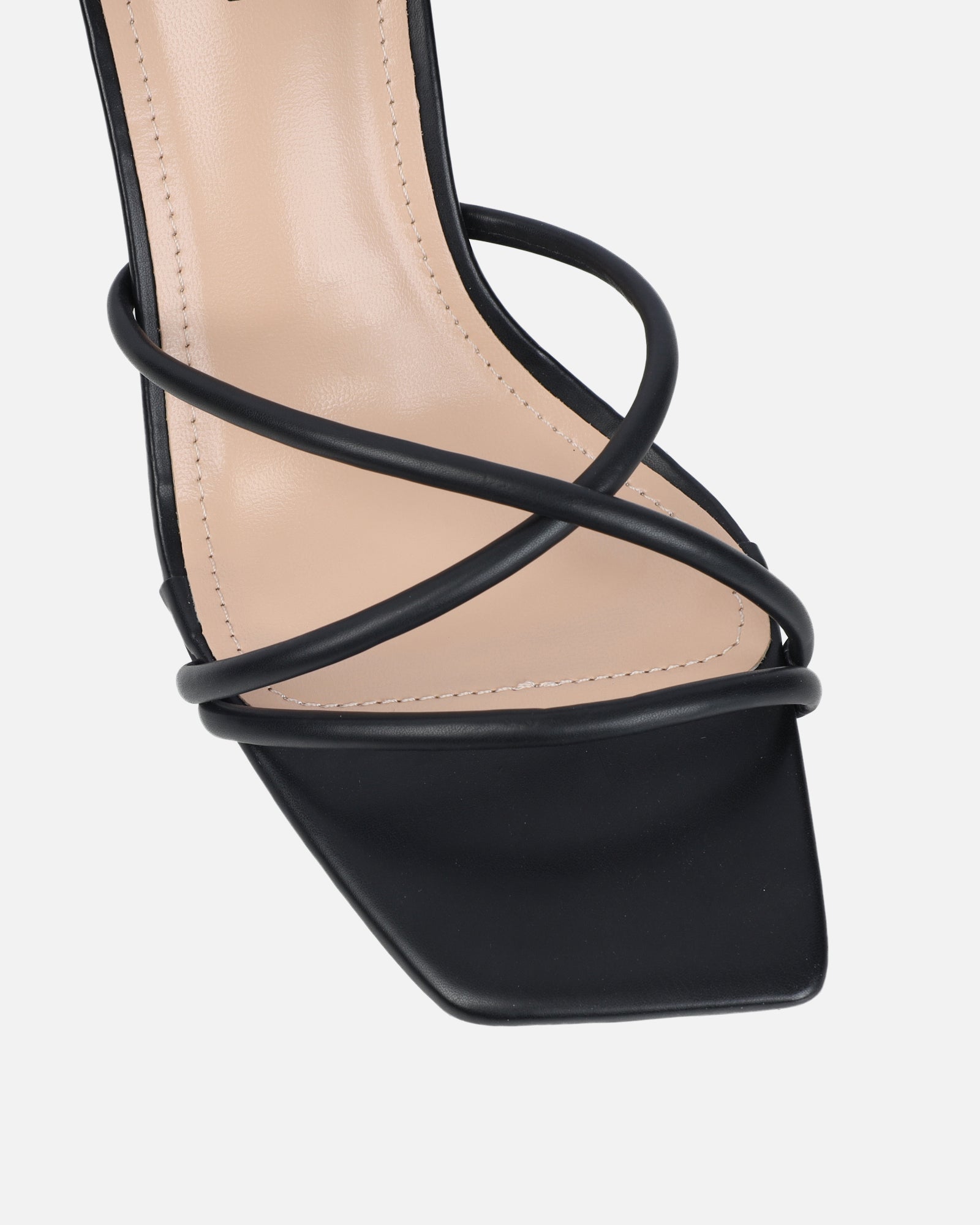 Aubrianna Black Mid Heeled Sandals