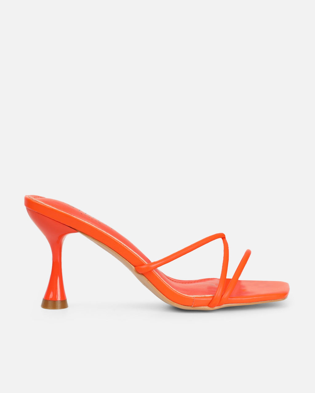 Aubrianna Orange Mid Heeled Sandals