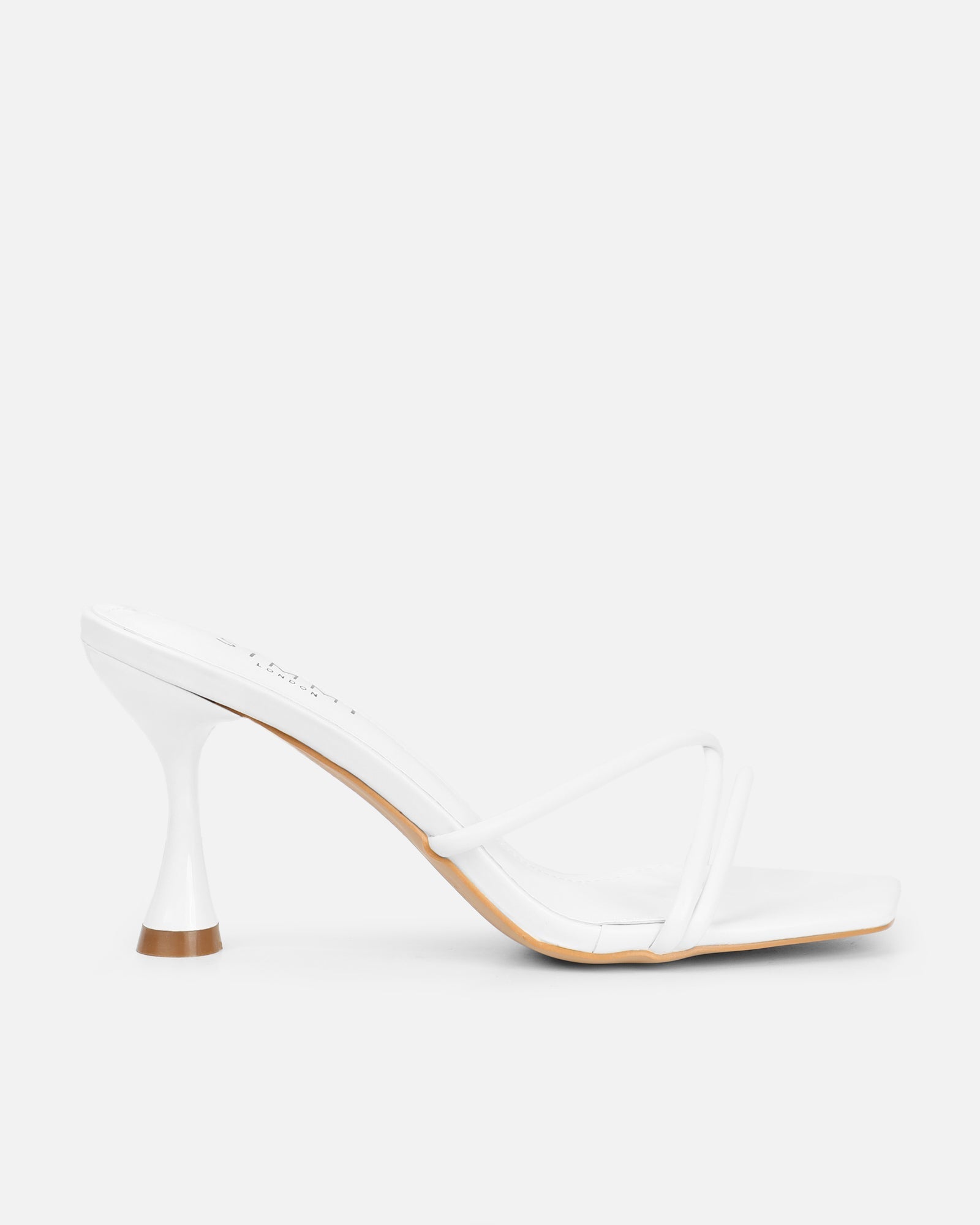 Aubrianna White Mid Heeled Sandals