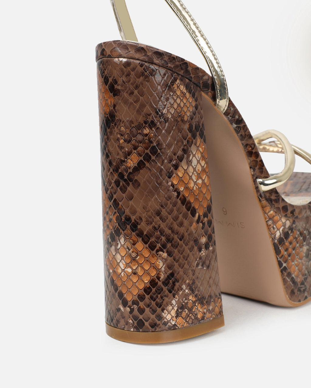 Keoni Beige Snake Platform Sandals
