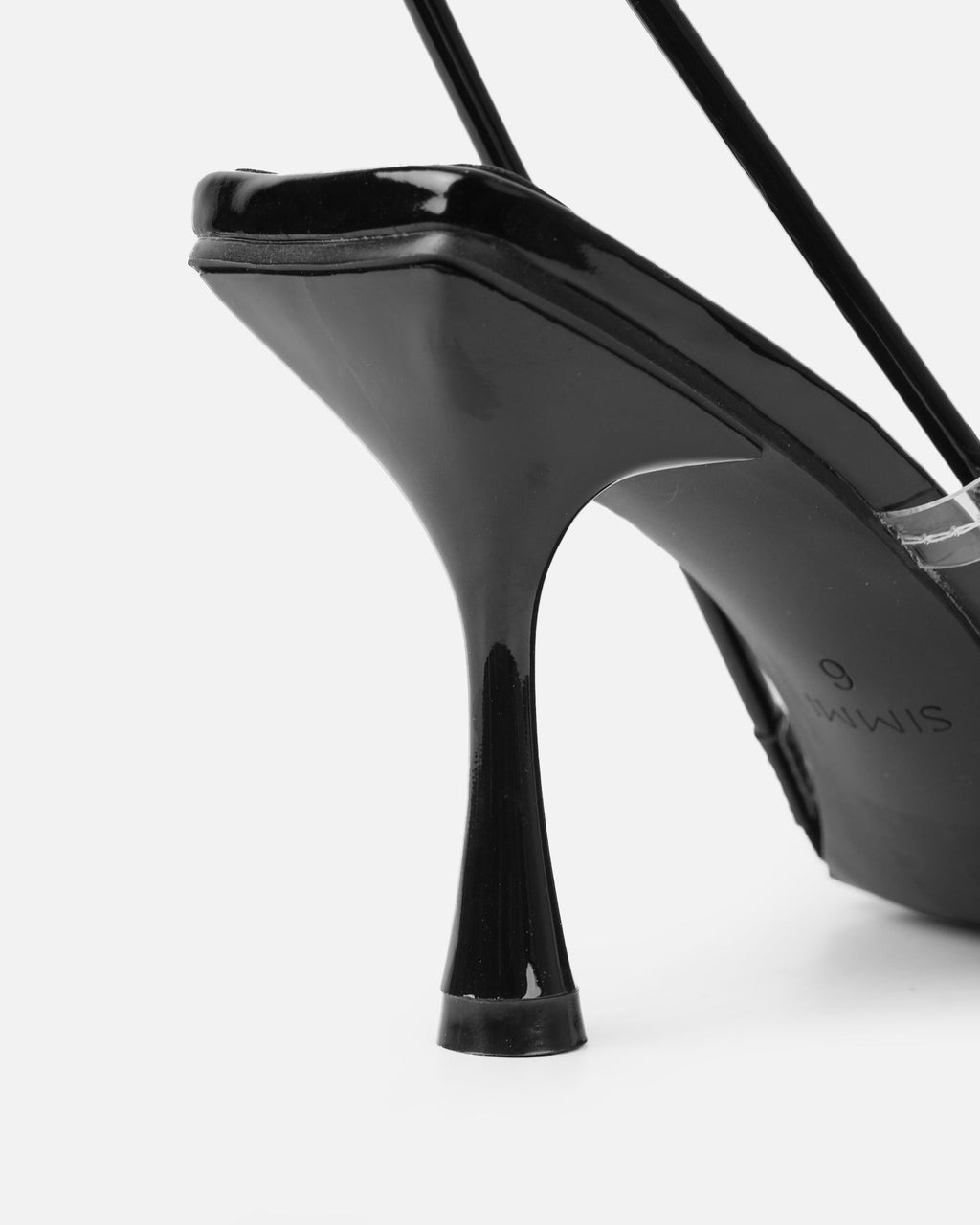 Confetti Black Clear Diamante Mid Heeled Sandals