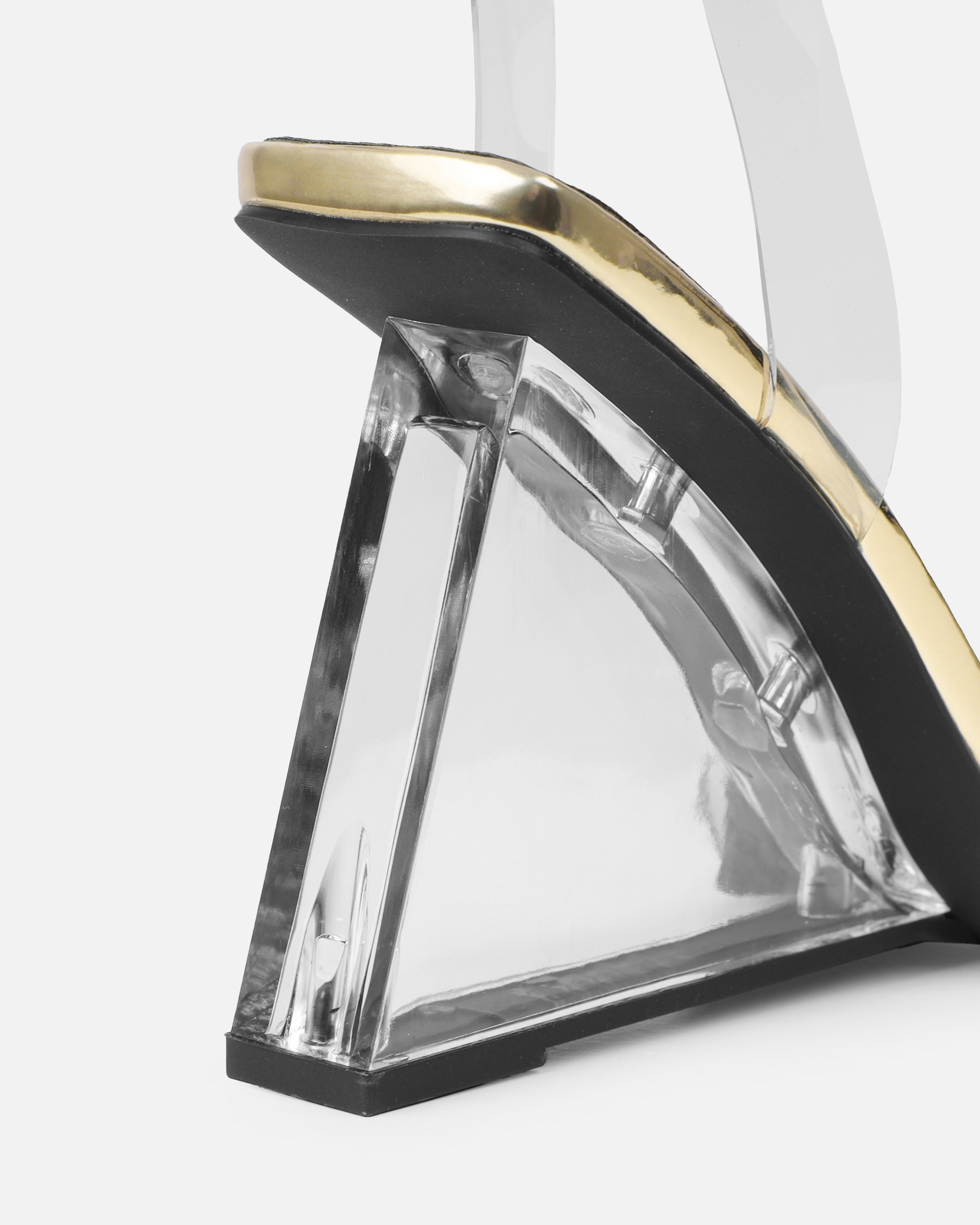 Bali Gold Mirror Clear Wedge Sandals