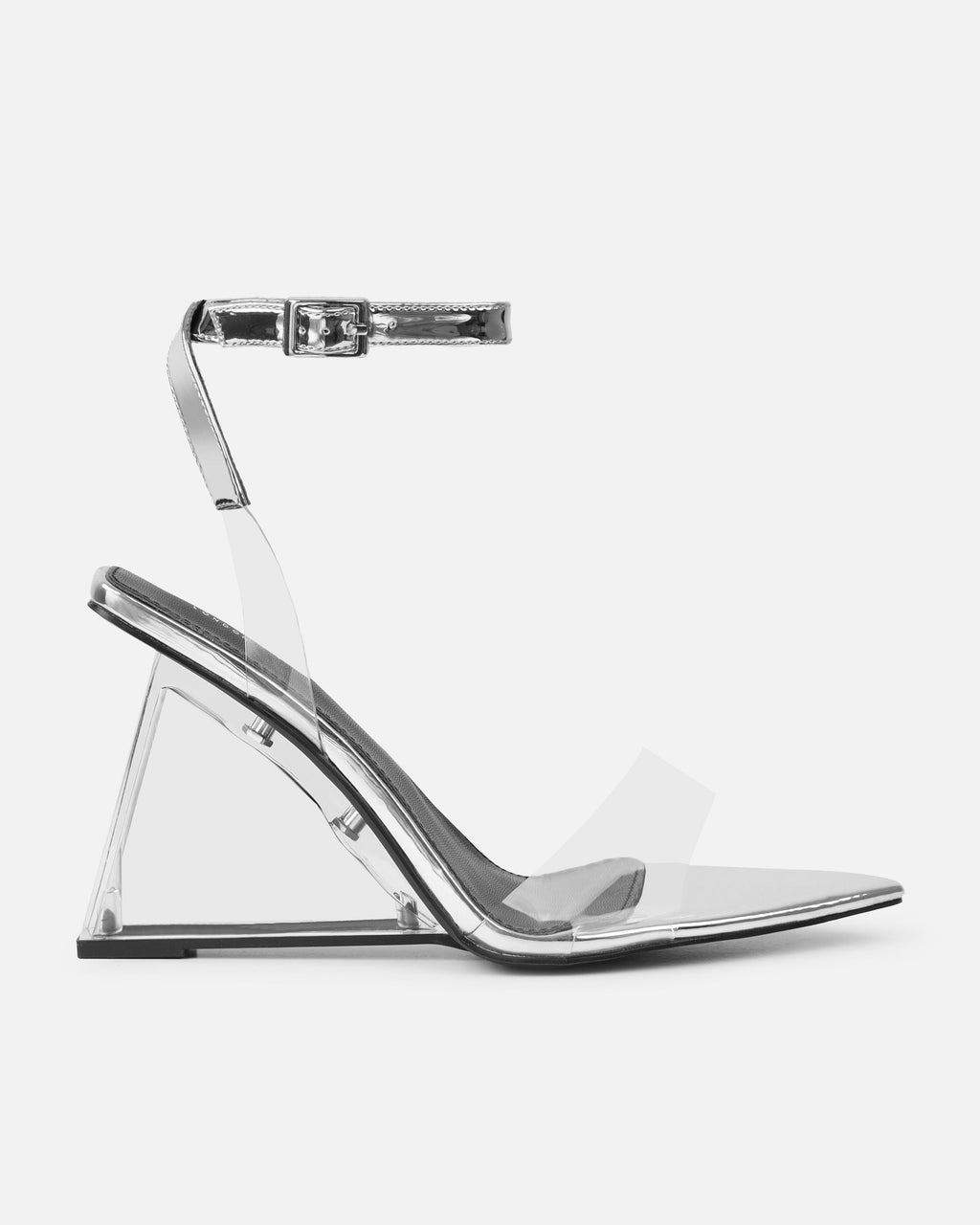 Bali Silver Mirror Clear Wedge Sandals