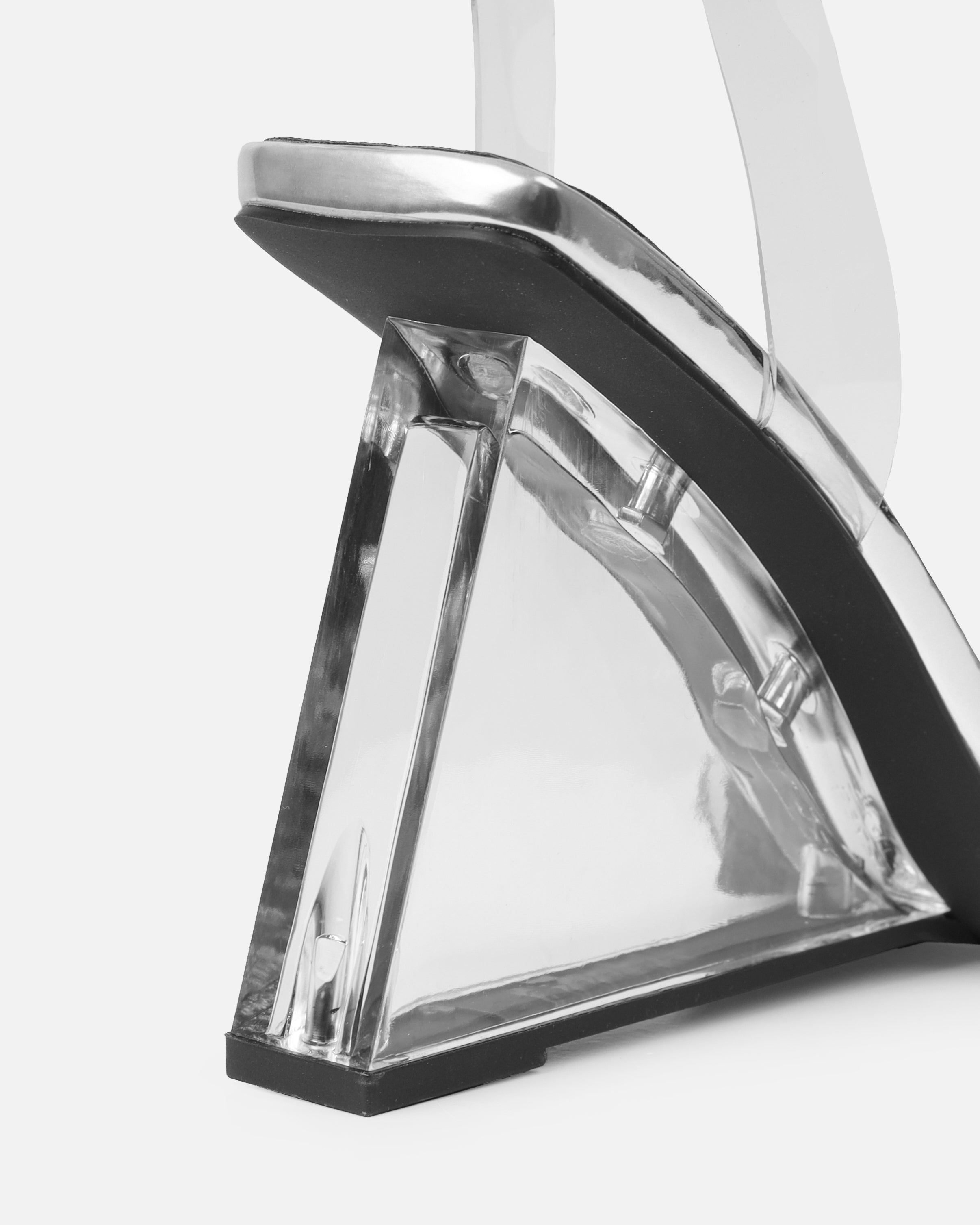 Bali Silver Mirror Clear Wedge Sandals