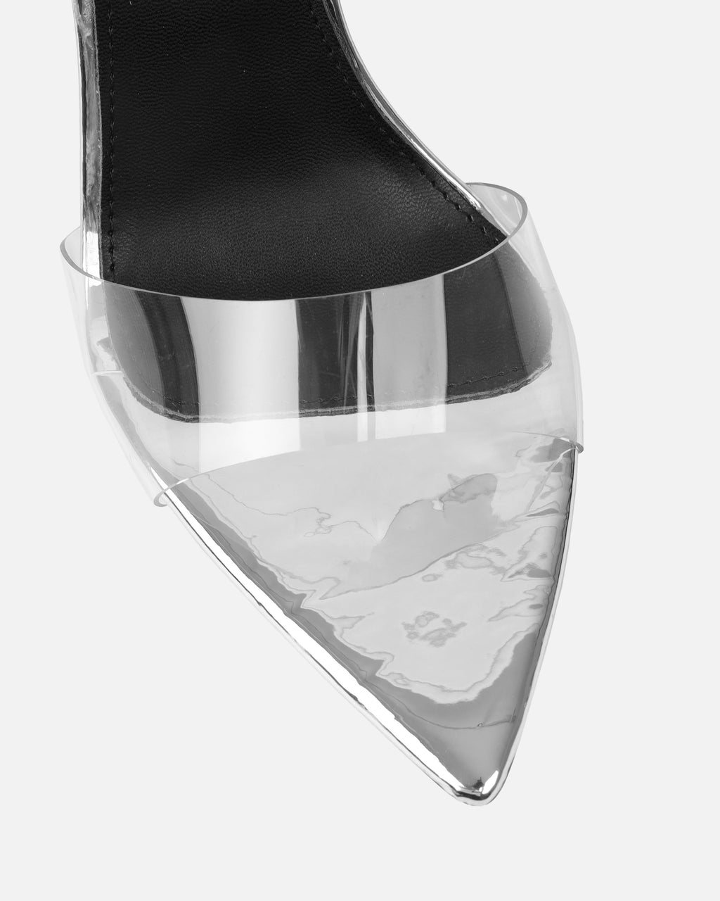 Bali Silver Mirror Clear Wedge Sandals