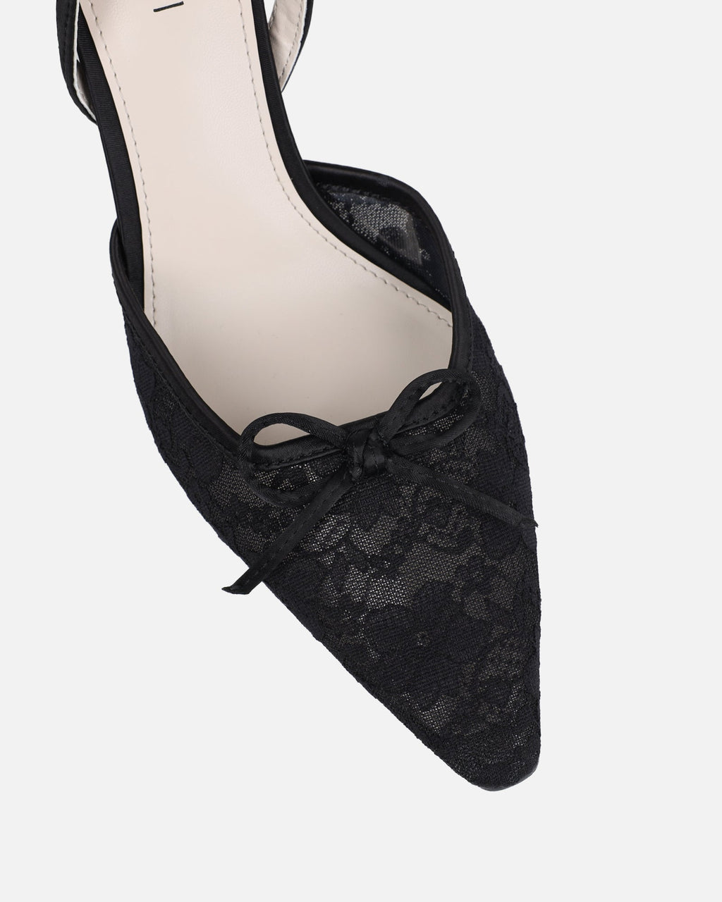 Bebee Black Lace Bow Heeled Sandals