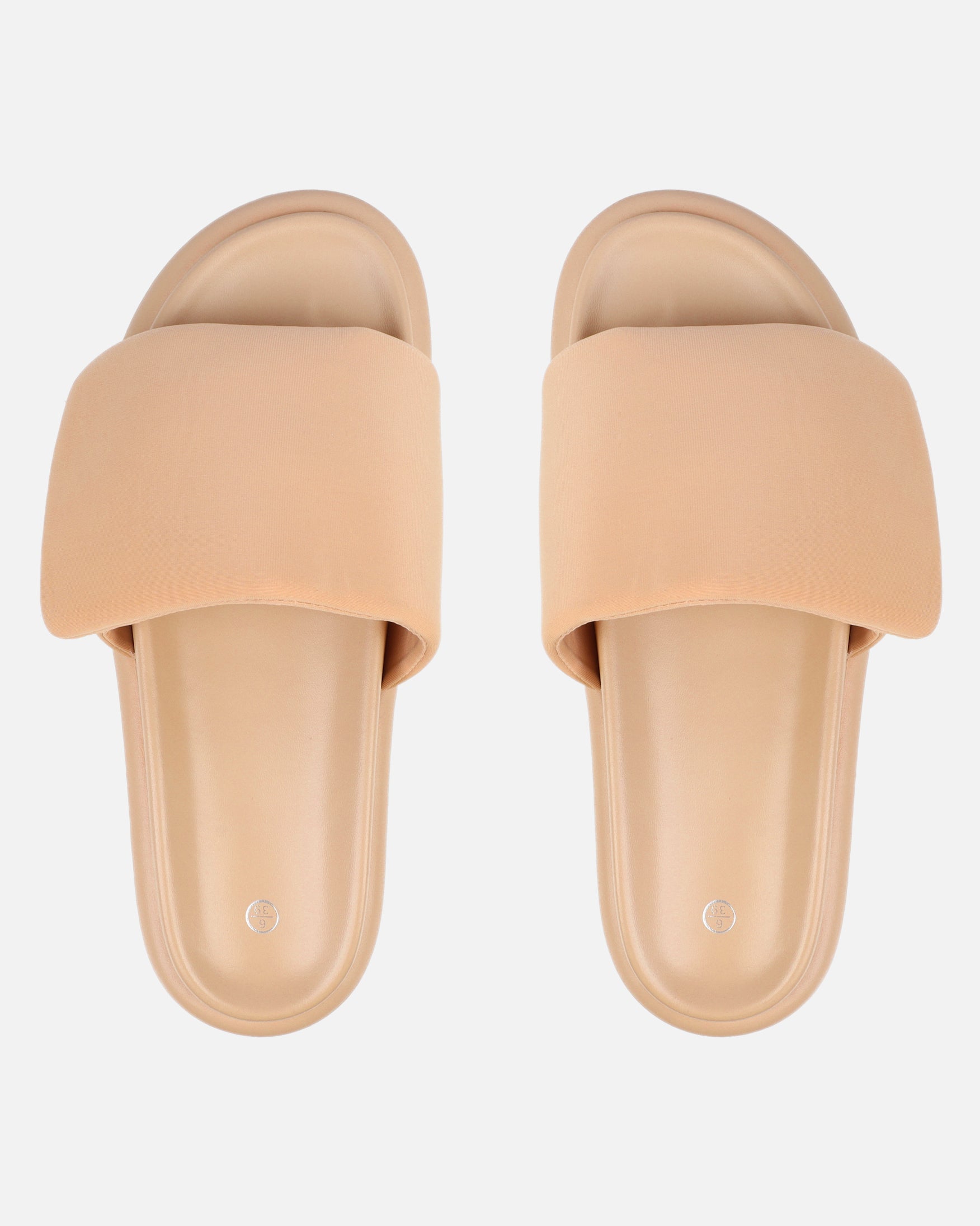 Cactus Beige Padded Slider Sandals