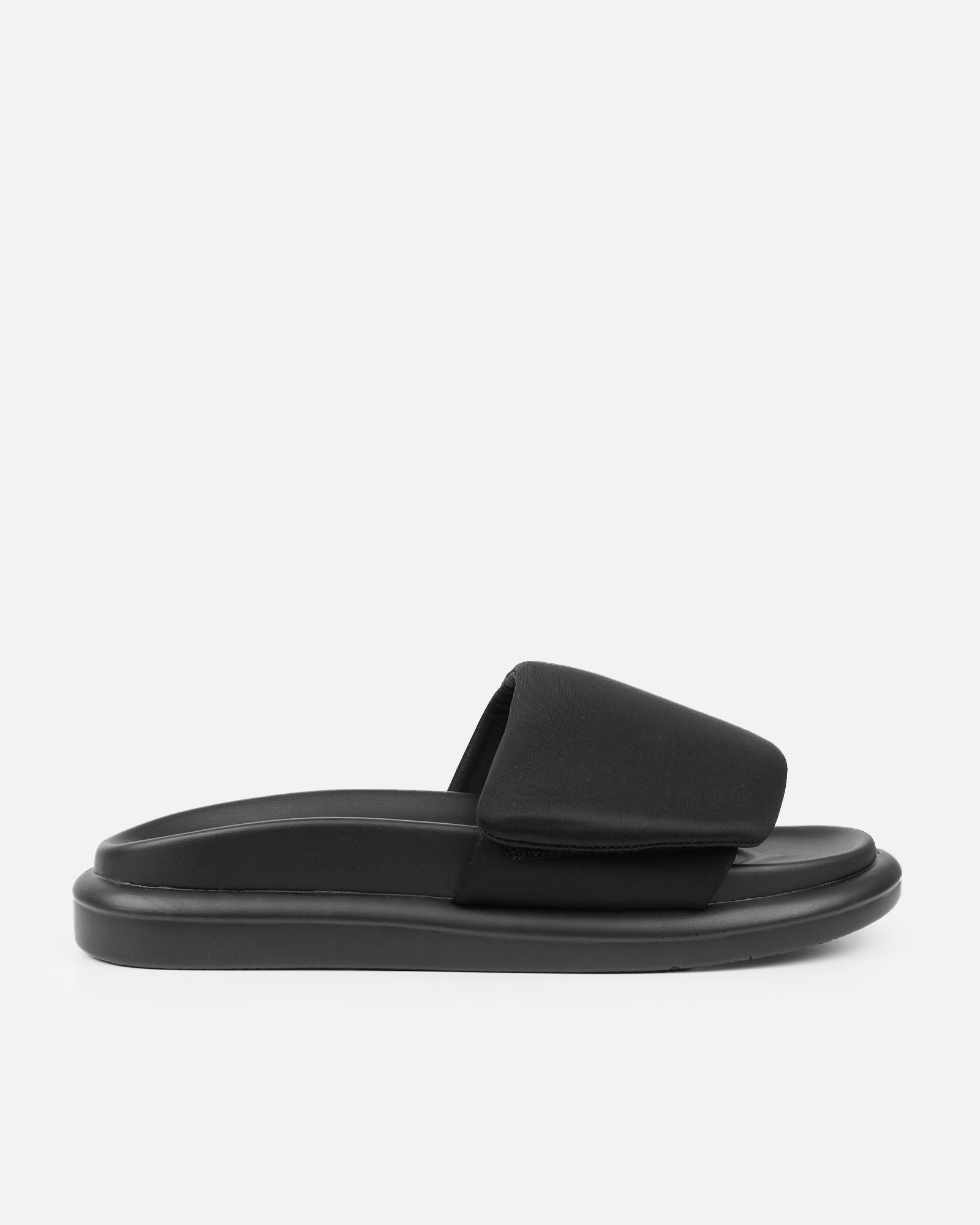 Cactus Black Padded Slider Sandals