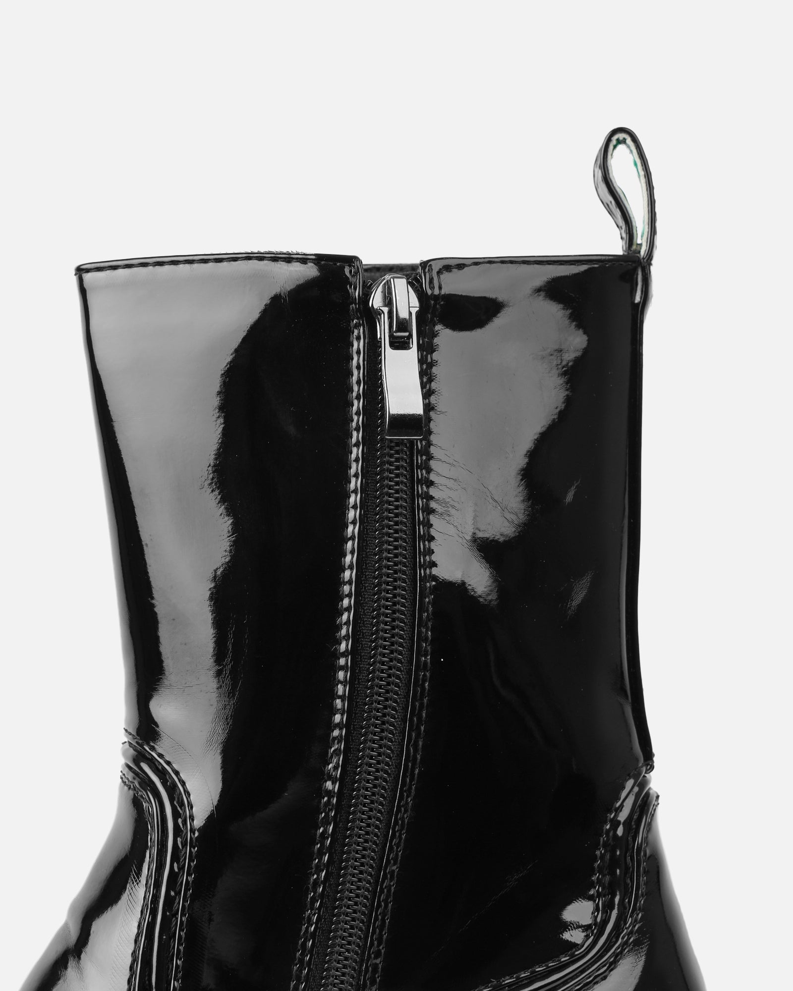 Candace Black Patent Ankle Boots