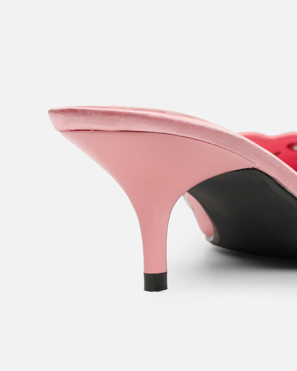 Skyes Pink Satin Eyelet Detail Low Heel Court Shoes