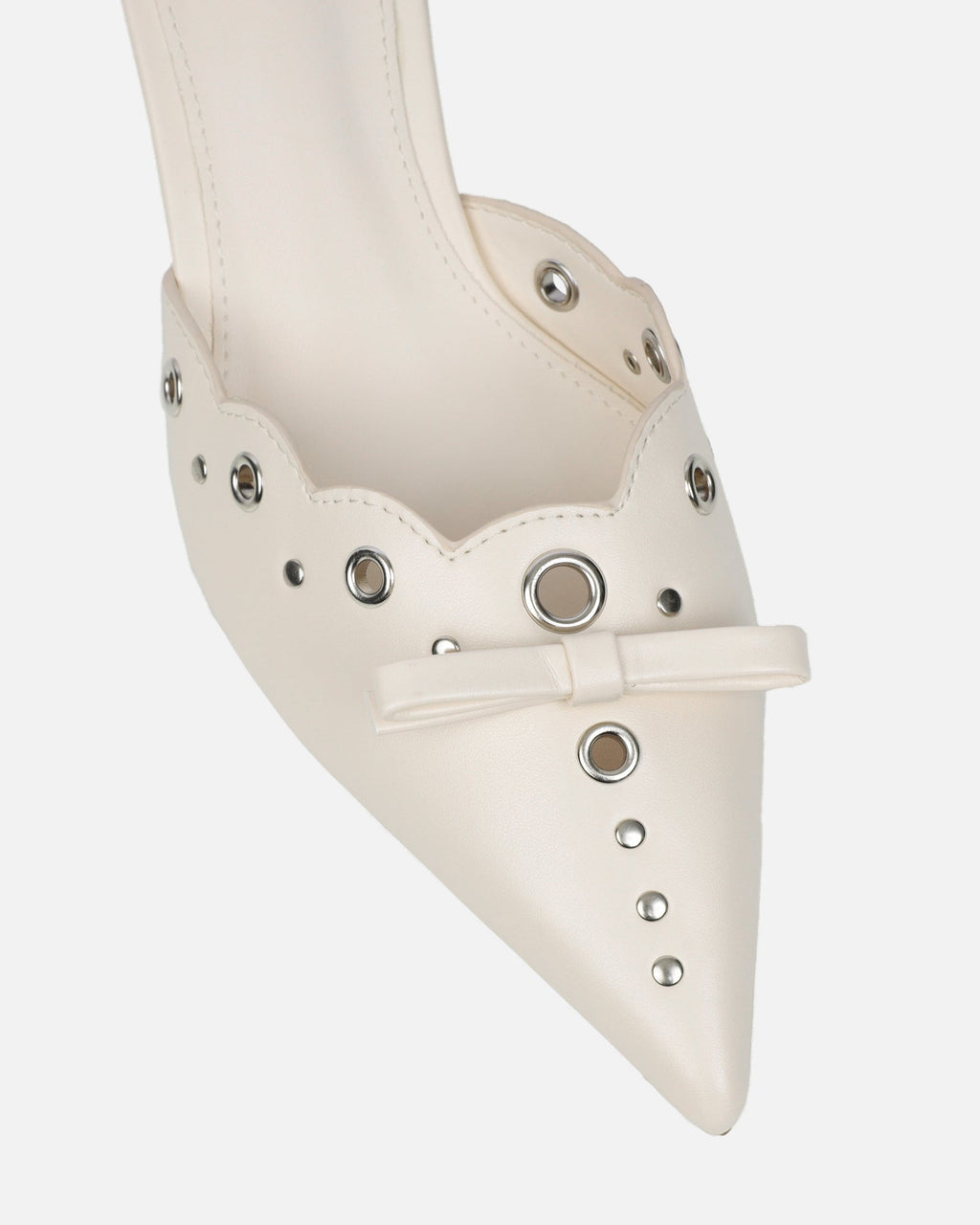 Skyes Stone Eyelet Detail Low Heel Court Shoes
