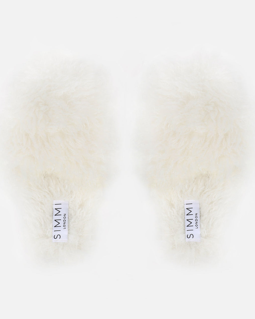 Floof Cream Curly Faux Fur Slippers