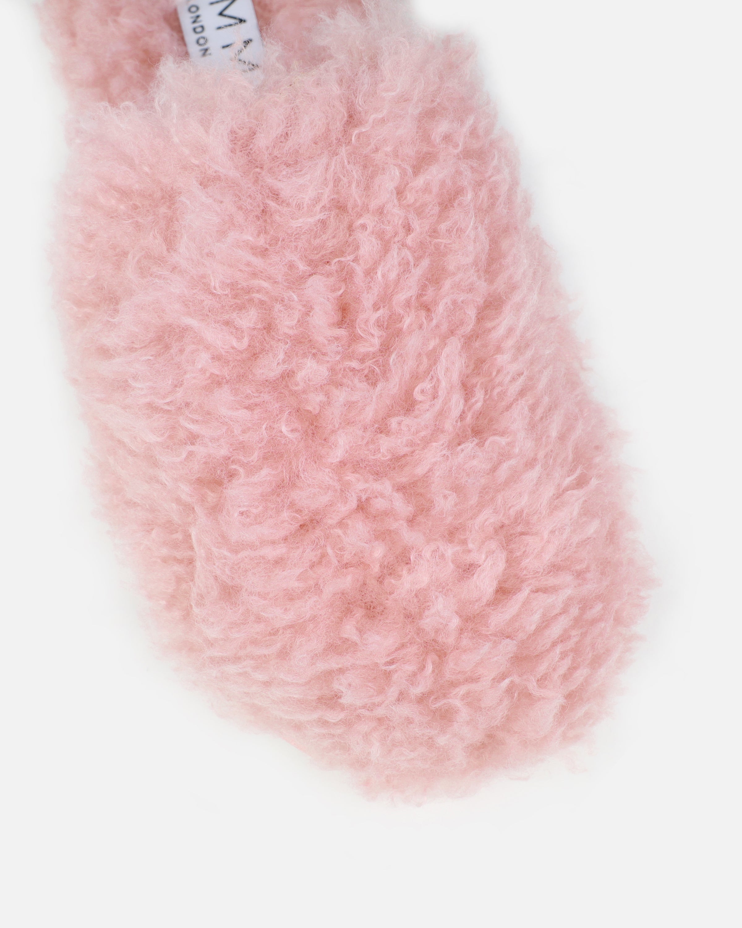Floof Light Pink Curly Faux Fur Slippers