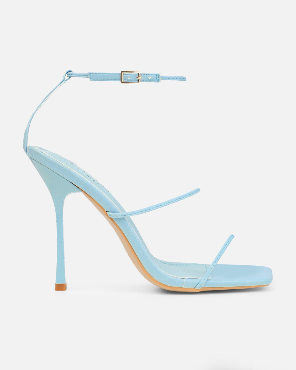 Neeli Light Blue Triple Strap Heeled Sandals