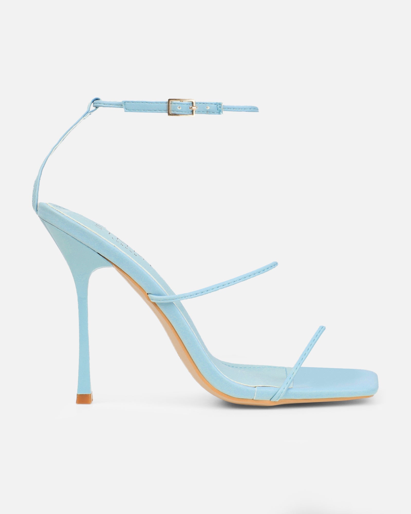 Neeli Light Blue Triple Strap Heeled Sandals