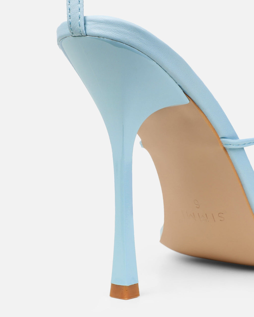 Neeli Light Blue Triple Strap Heeled Sandals
