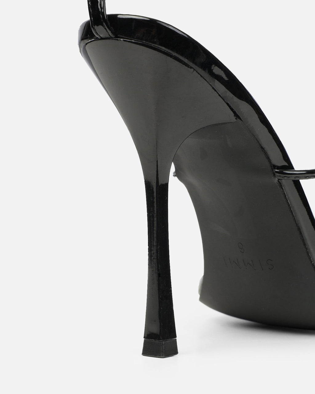 Neeli Black Patent Triple Strap Heeled Sandals