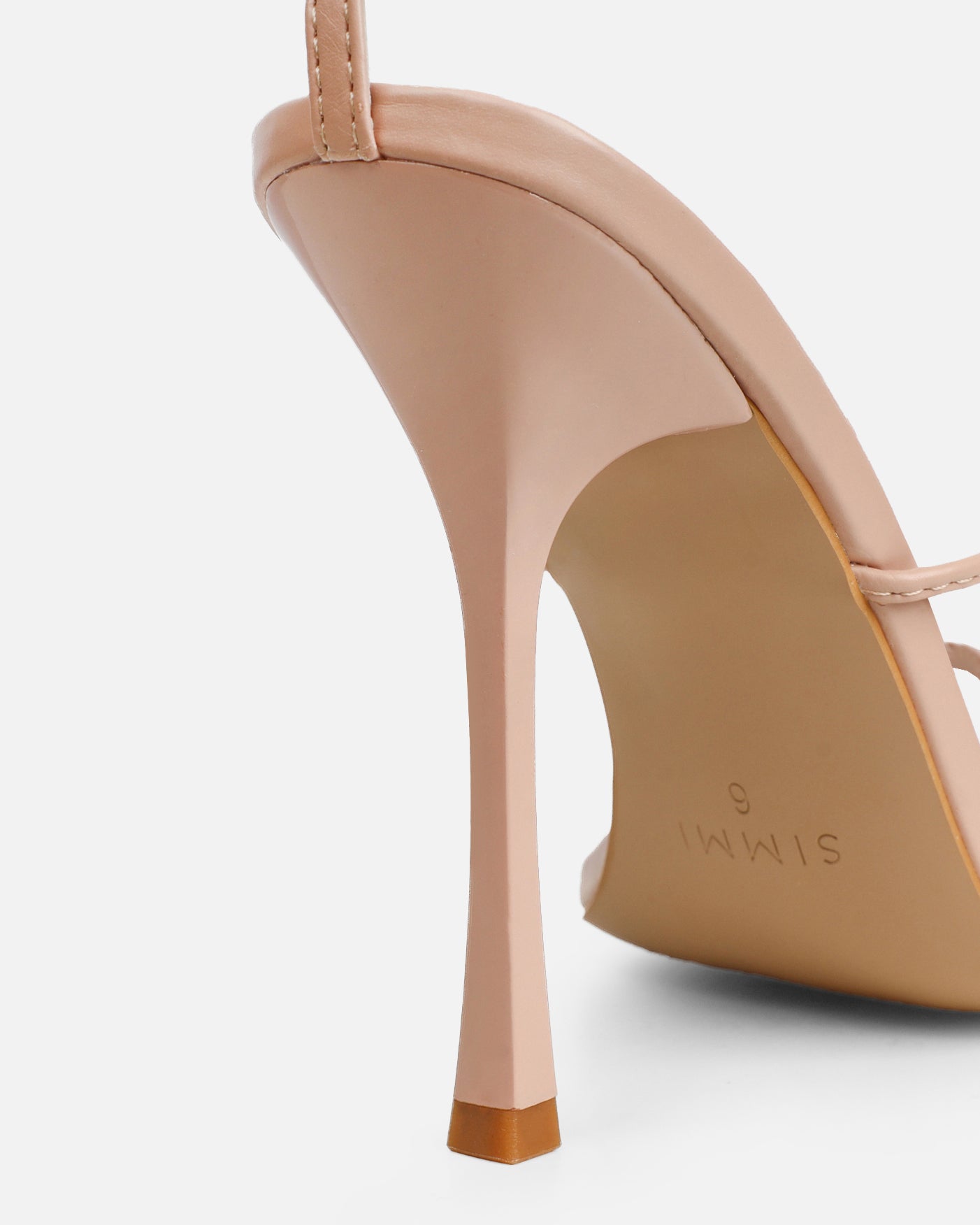 Neeli Nude Triple Strap Heeled Sandals