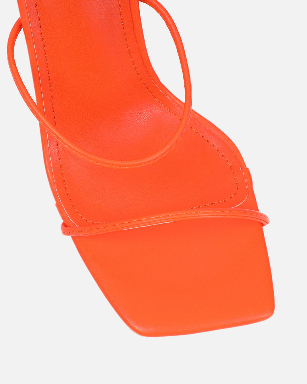 Neeli Orange Triple Strap Heeled Sandals