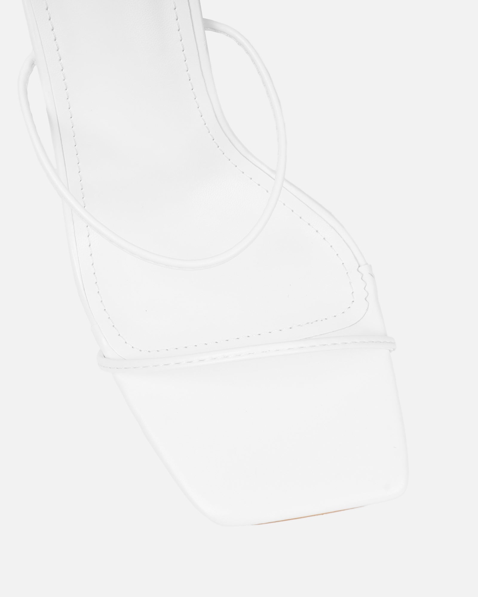 Neeli White Triple Strap Heeled Sandals