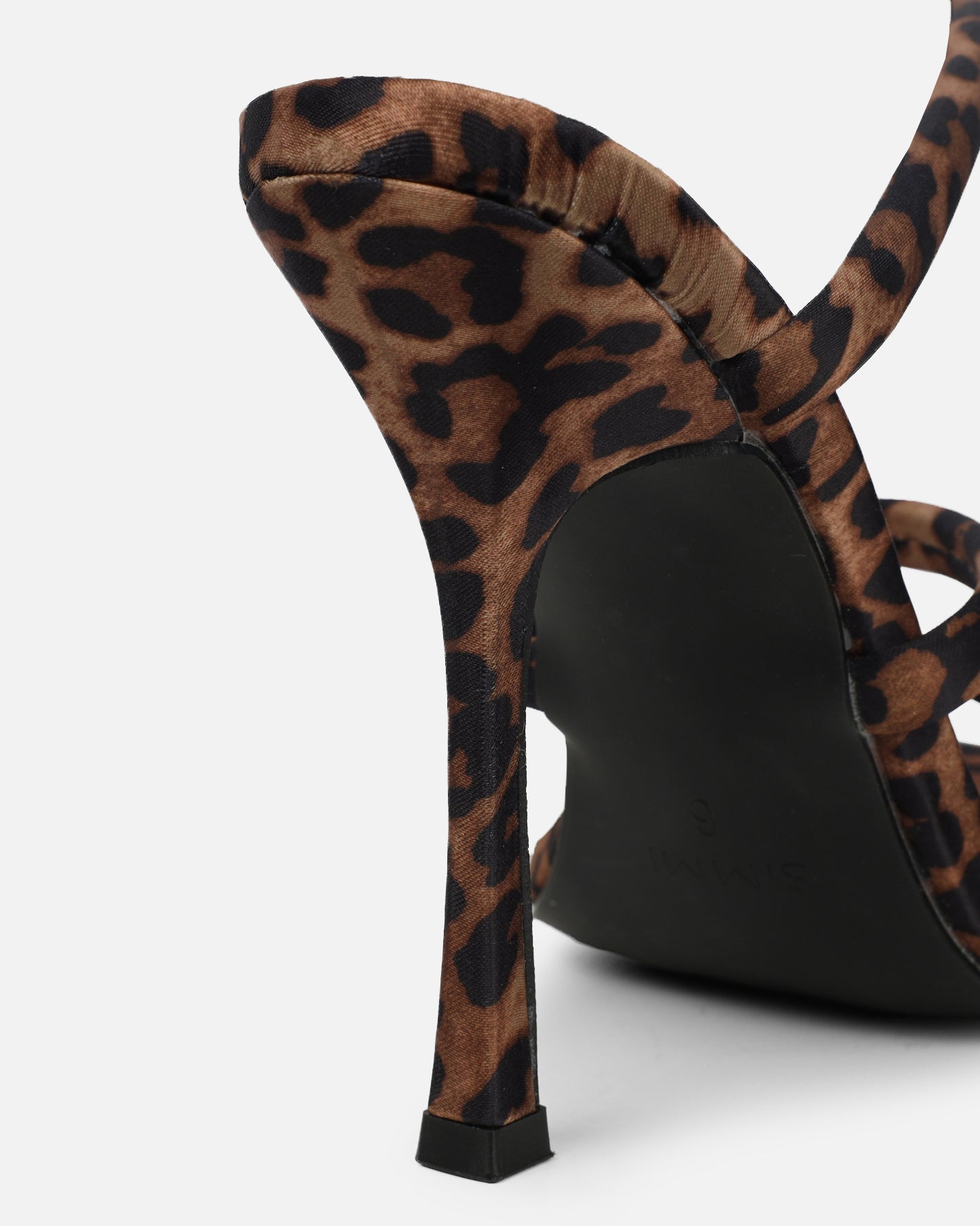 Corrina Leopard Satin Spiral Heeled Sandals