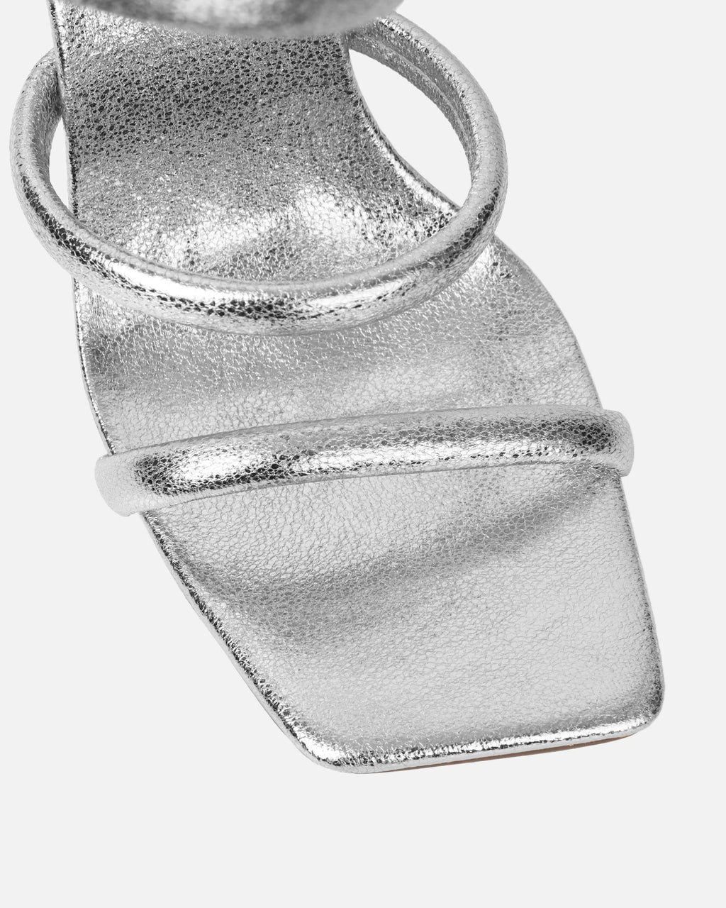 Corrina Silver Metallic Spiral Heeled Sandals