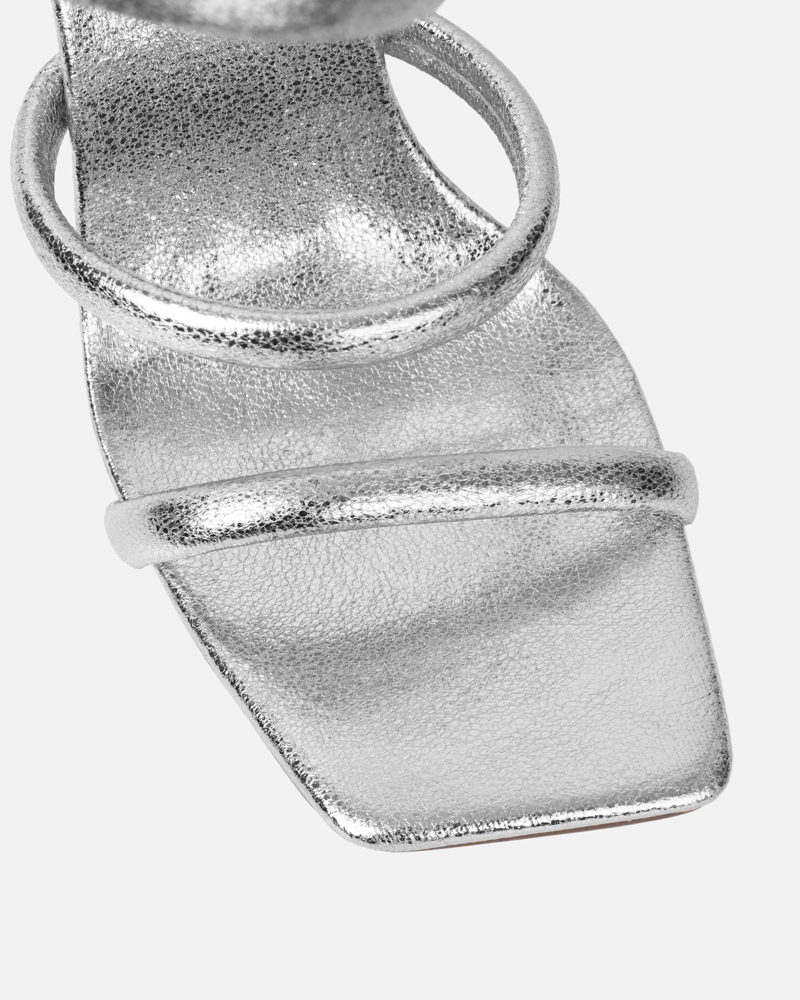 Corrina Silver Metallic Spiral Heeled Sandals