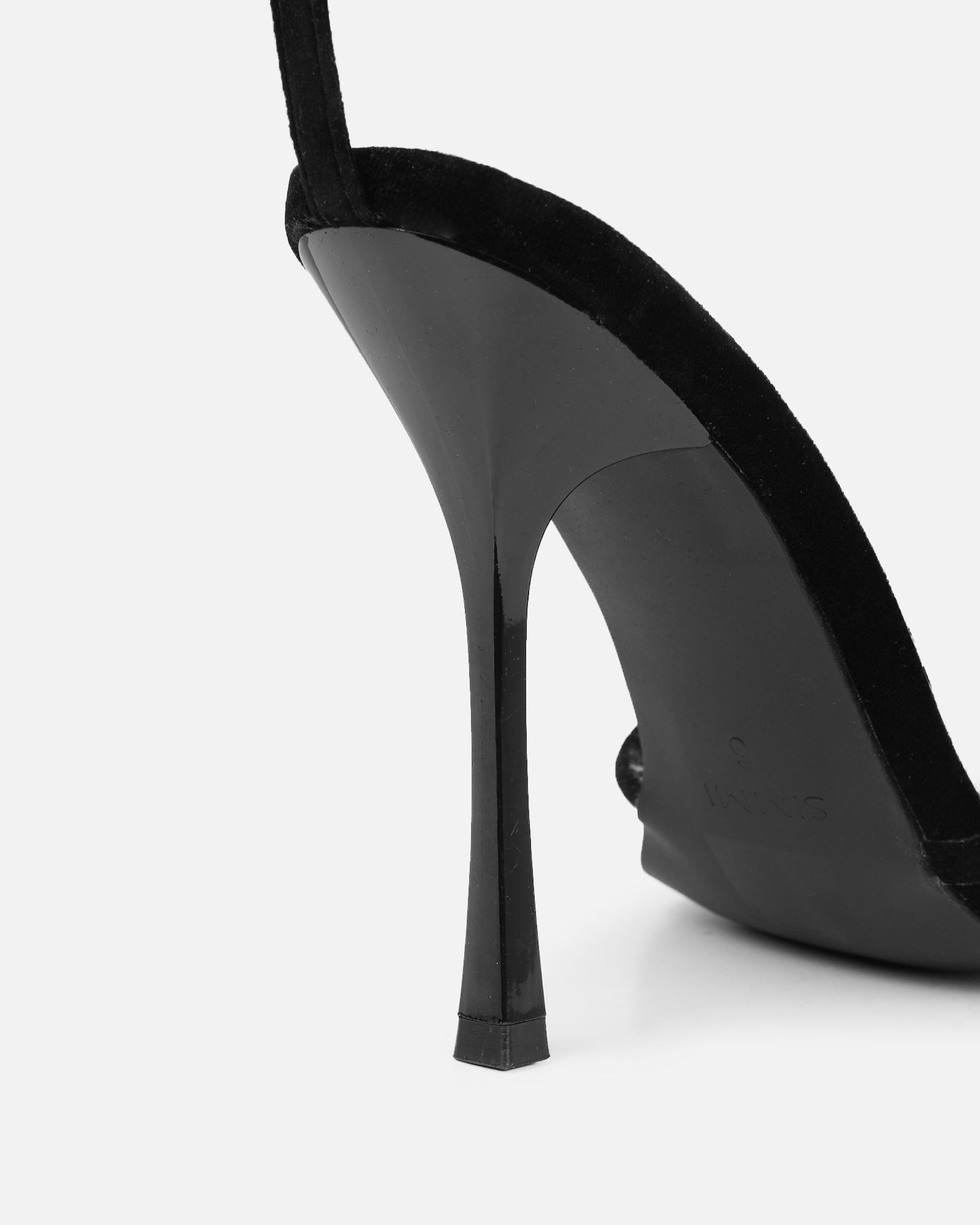 Malinda Black Velvet Heeled Sandals
