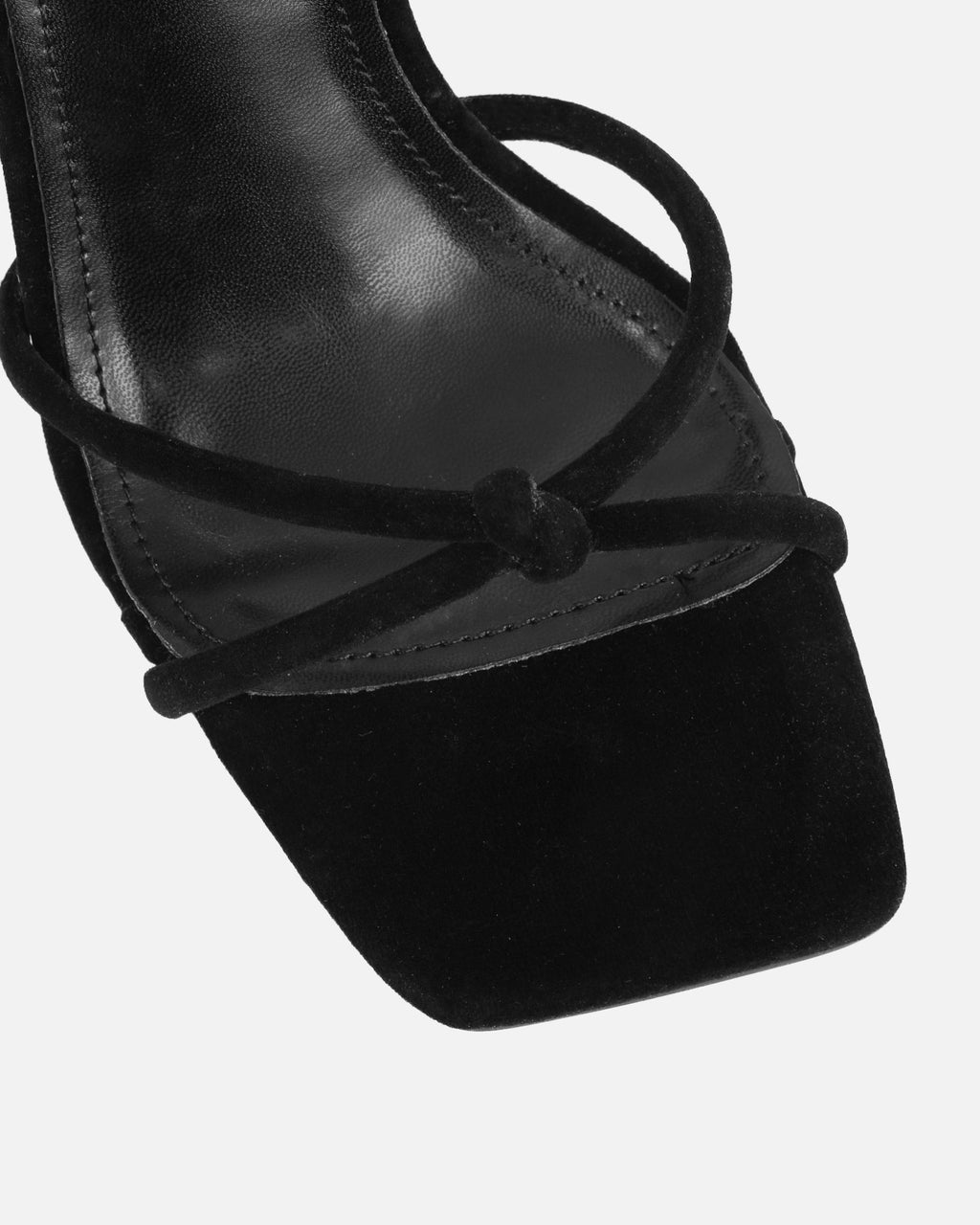 Malinda Black Velvet Heeled Sandals
