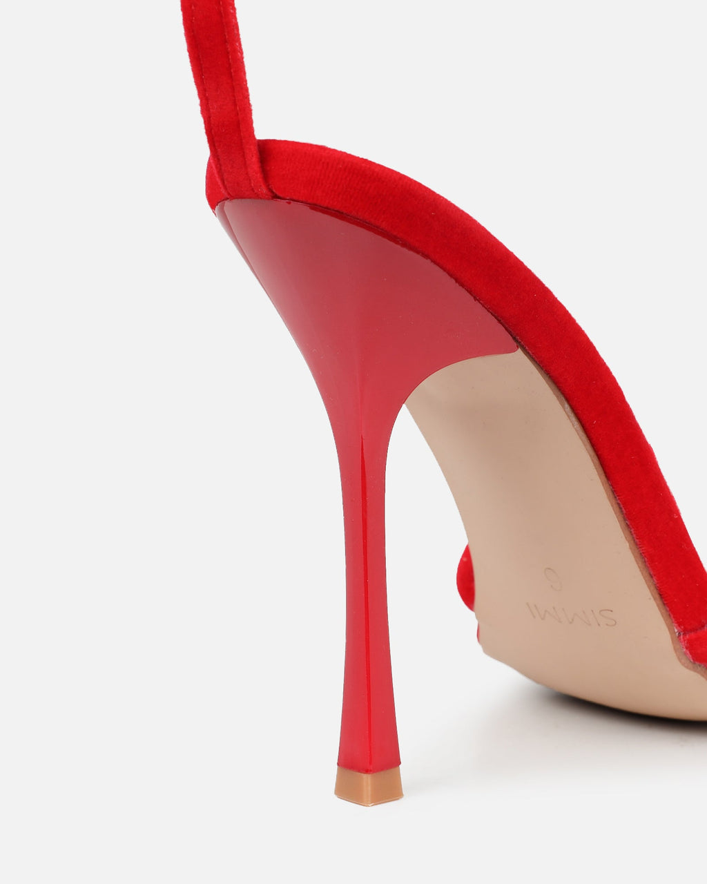 Malinda Red Velvet Heeled Sandals