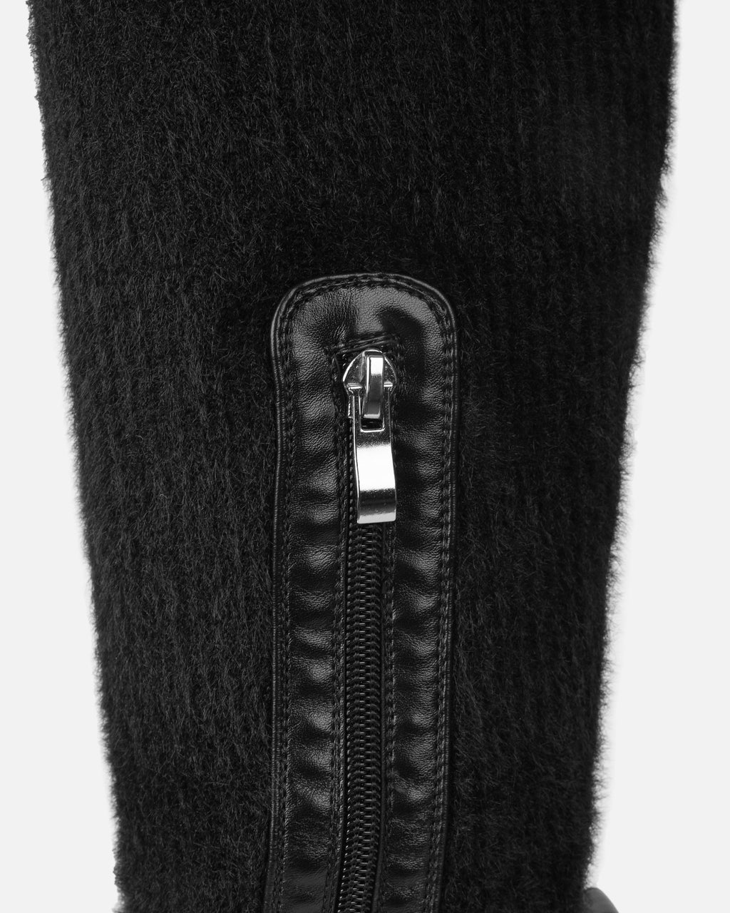 Stallone Black Over The Knee Fluffy Sock Boots