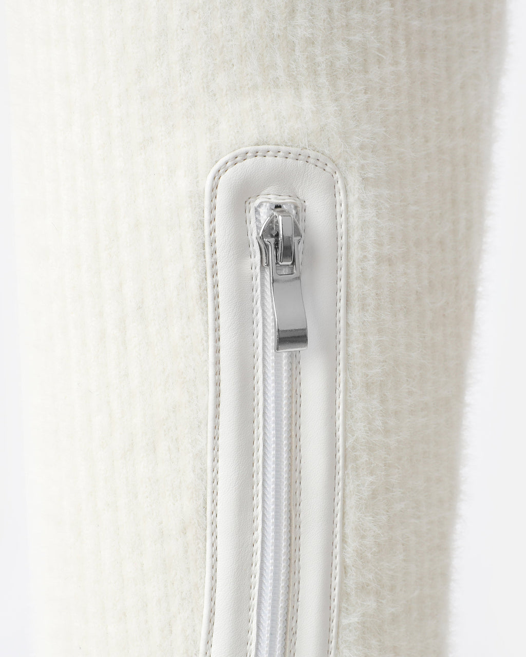 Stallone Cream Over The Knee Fluffy Sock Boots