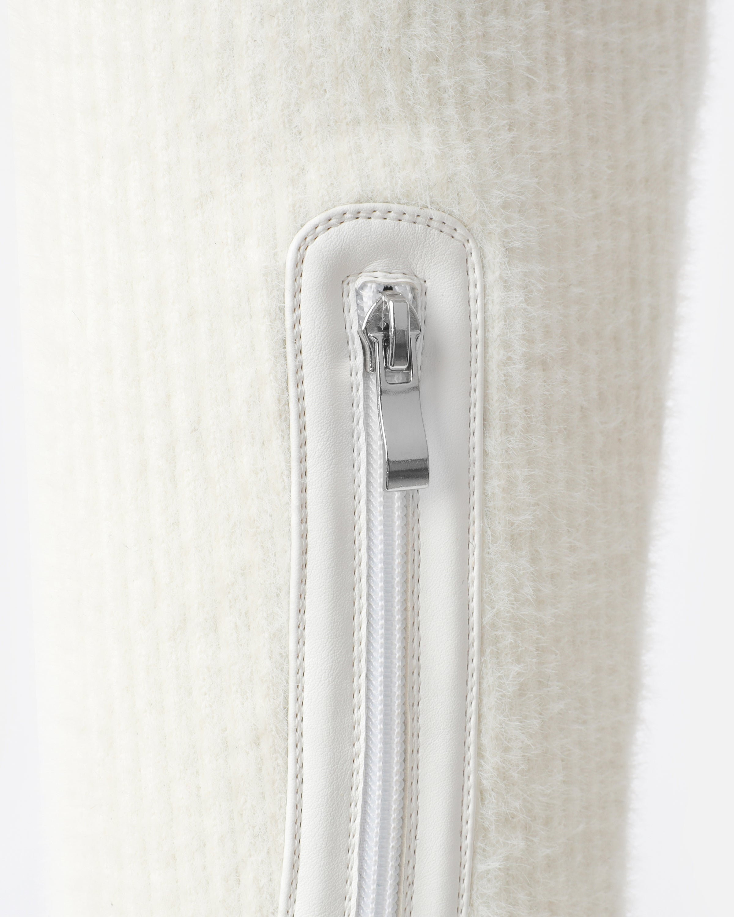 Stallone Cream Over The Knee Fluffy Sock Boots