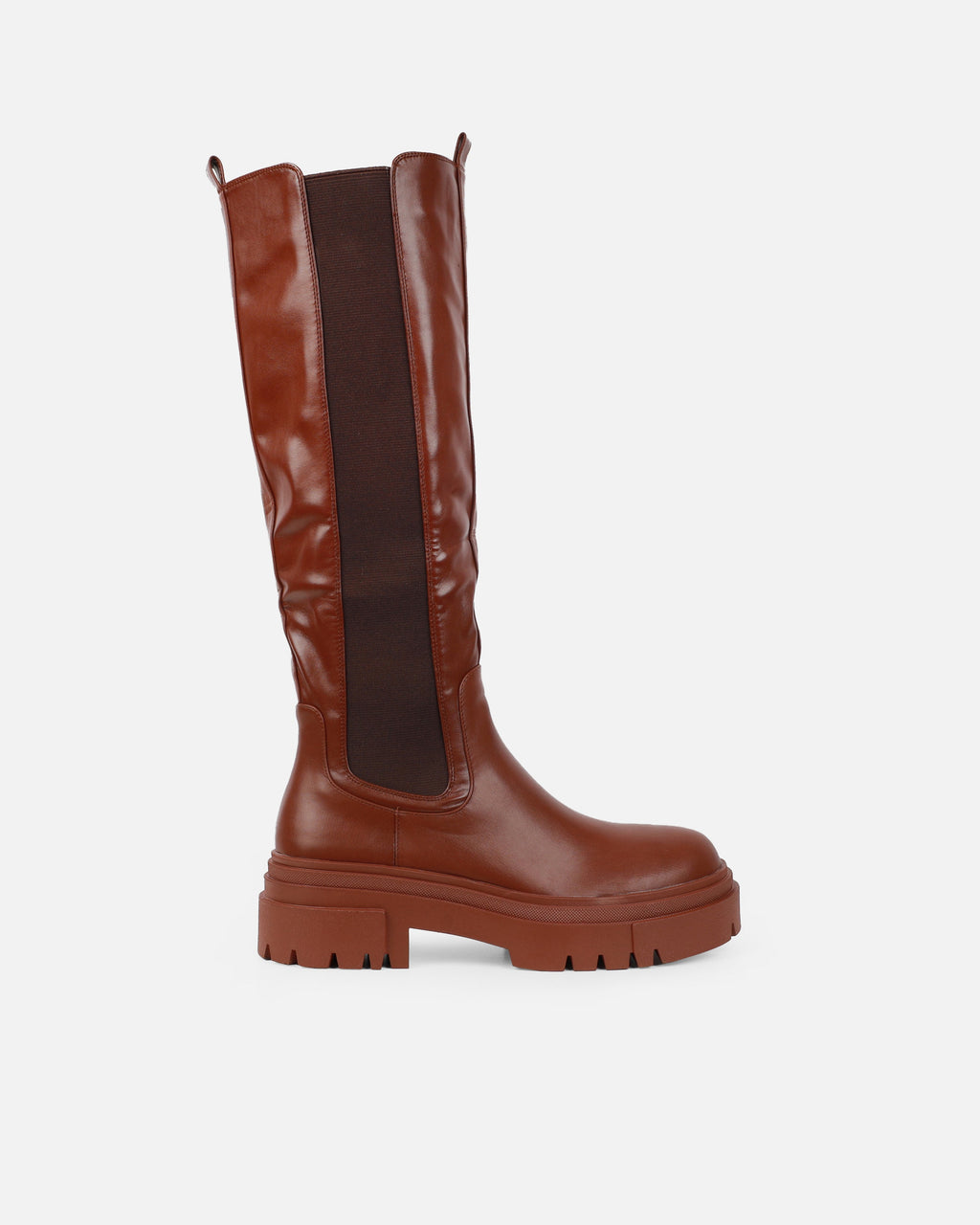 Tommo Tan Flat Chunky Knee High Boots
