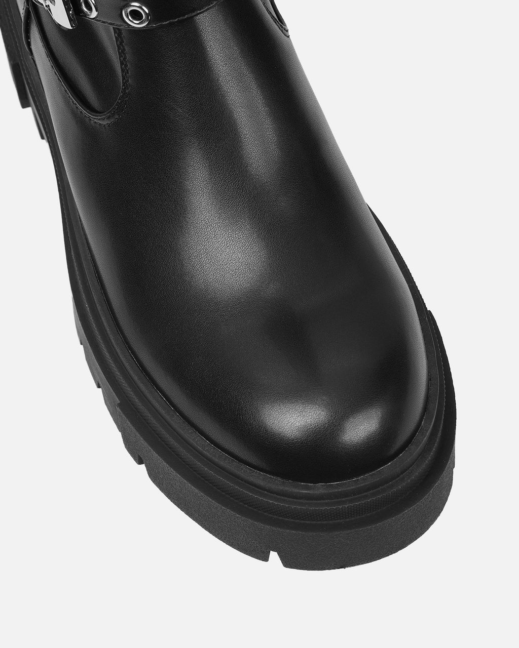Butler Black Stretch Over The Knee Boots With Buckles