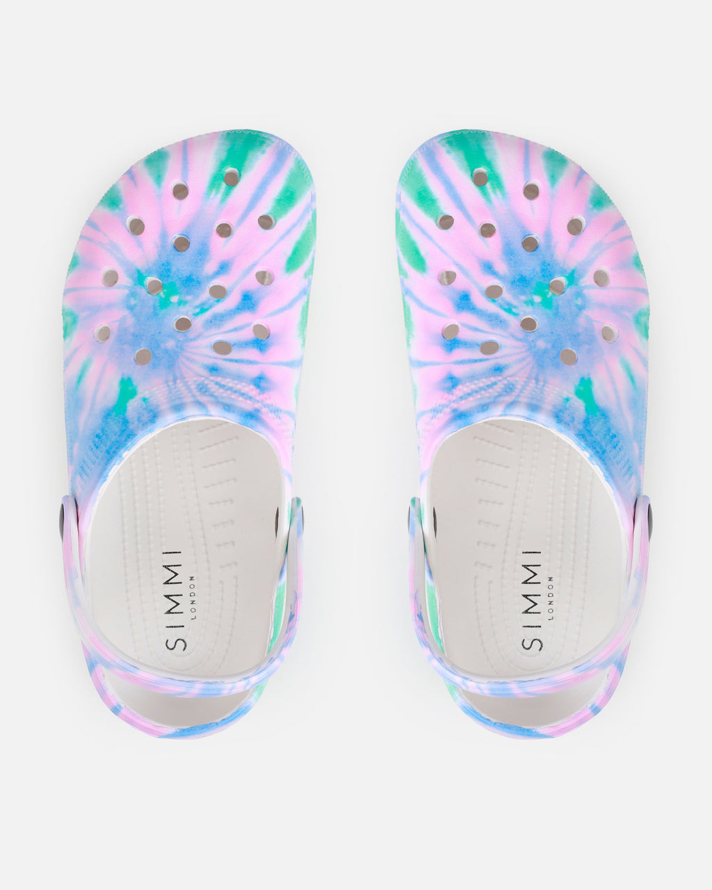 Cruz Pink And Green Tie Dye Moulded Flat Clogs