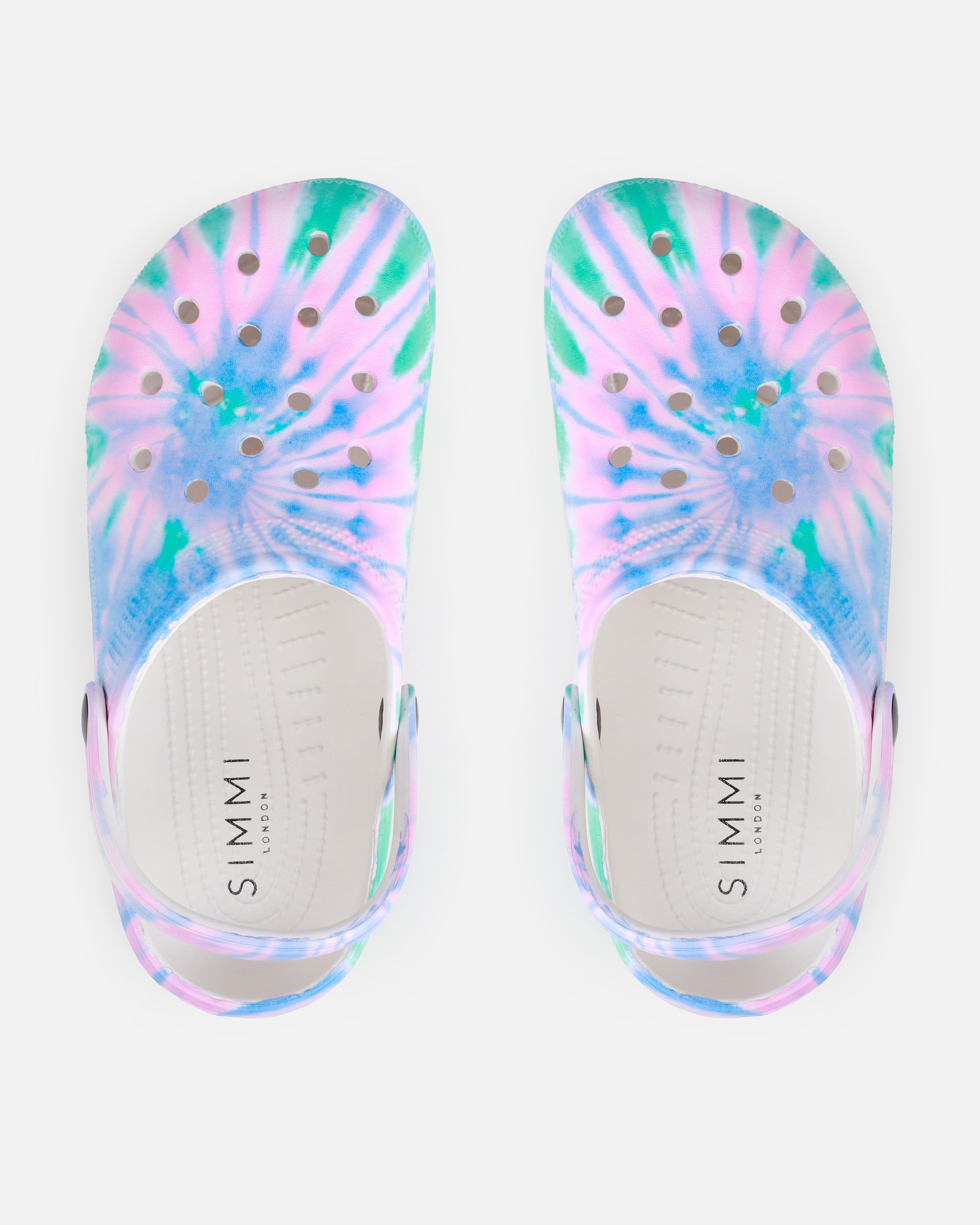 Cruz Pink And Green Tie Dye Moulded Flat Clogs
